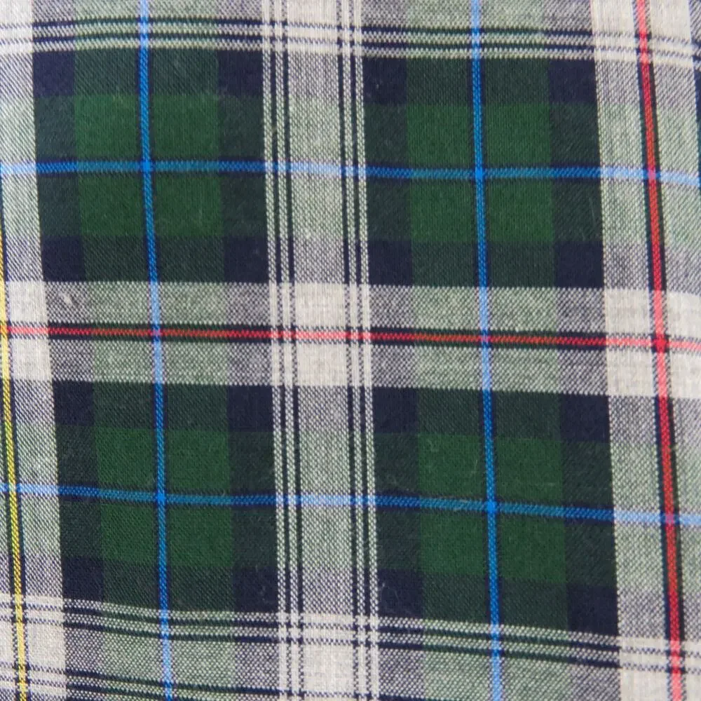 J.Crew Heathered Cotton Green Plaid Button Down Shirt Medium Men's